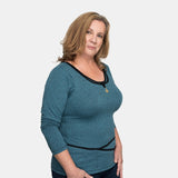 Seriously Soft™ Long Sleeve TuckTop™ - Teal Blue