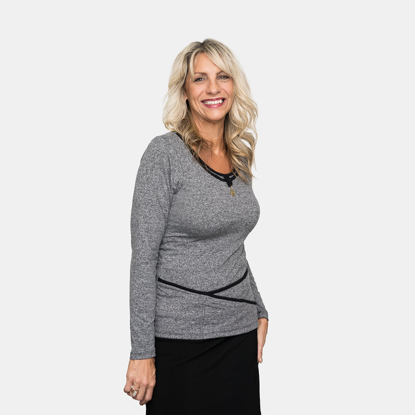 Seriously Soft™ Long Sleeve TuckTop™ - Steel Grey
