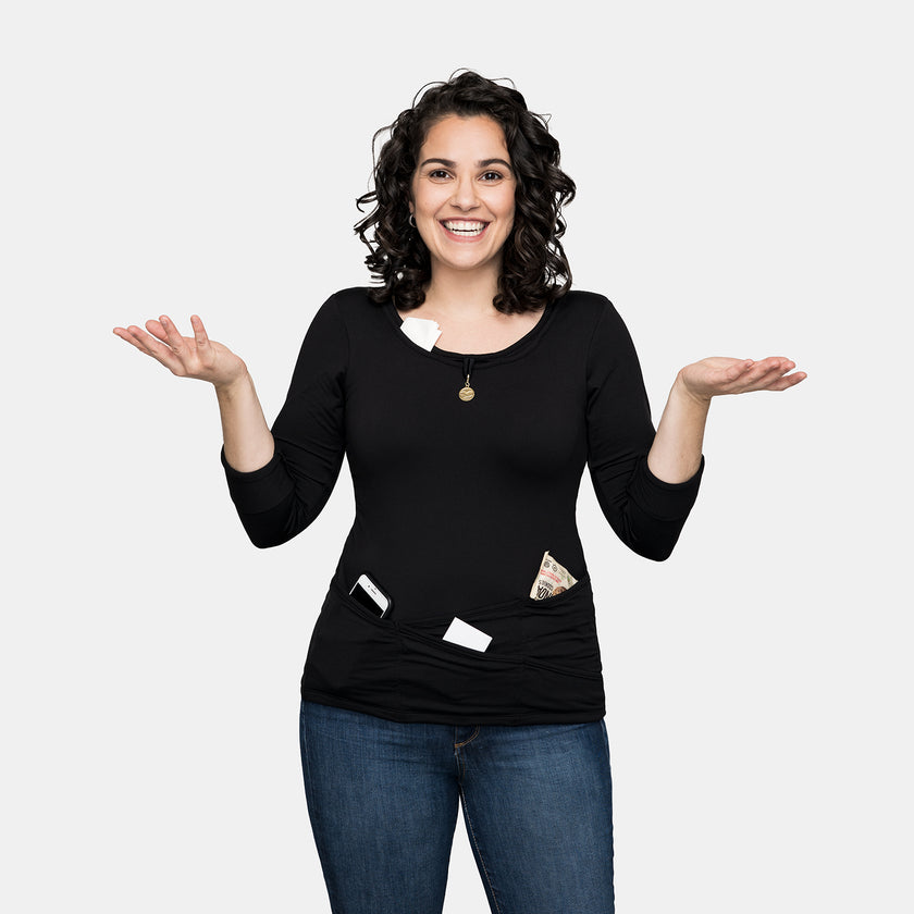 Seriously Soft™ Long Sleeve TuckTop™ - Black